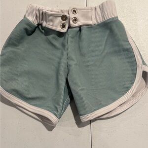 LainSnow Kids Swim Trunks in Green and White